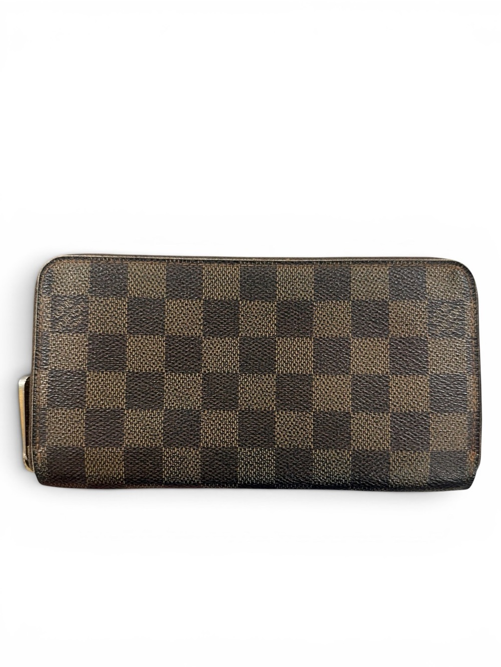 Louis Vuitton Damier Ebene Leather Large Zippy Zip Around Wallet